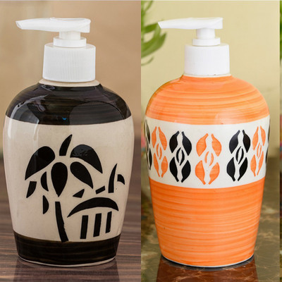 

Sforzi Ceramic soap dispenser combo 700 ml Lotion, Shampoo, Soap Dispenser(Multicolor)