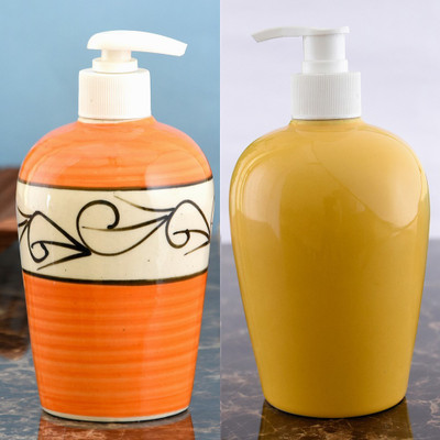 

Sforzi Ceramic soap dispenser combo 450 ml Lotion, Shampoo, Soap Dispenser(Multicolor)