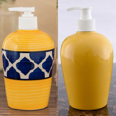 

Sforzi Ceramic soap dispenser combo 450 ml Lotion, Shampoo, Soap Dispenser(Multicolor)