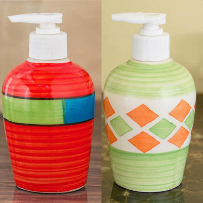 

Sforzi Ceramic soap dispenser combo 250 ml Lotion, Shampoo, Soap Dispenser(Multicolor)
