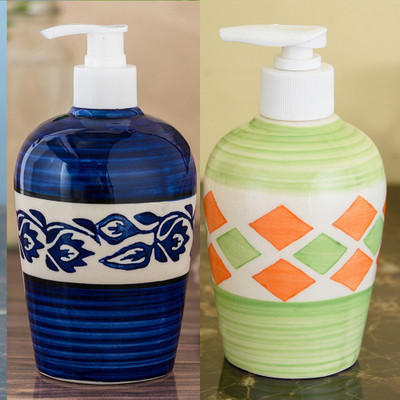 

Sforzi Ceramic soap dispenser combo 700 ml Lotion, Shampoo, Soap Dispenser(Multicolor)