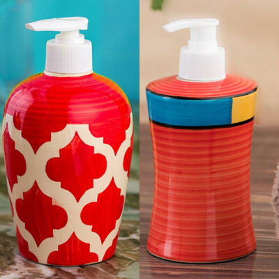 

Sforzi Ceramic soap dispenser combo 700 ml Lotion, Shampoo, Soap Dispenser(Multicolor)