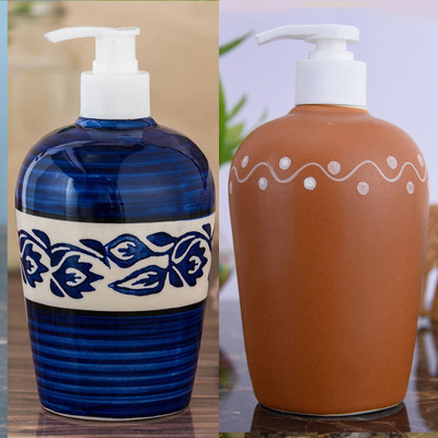 

Sforzi Ceramic soap dispenser combo 450 ml Lotion, Shampoo, Soap Dispenser(Multicolor)