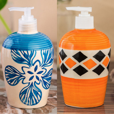

Sforzi Ceramic soap dispenser combo 450 ml Lotion, Shampoo, Soap Dispenser(Multicolor)