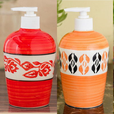 

Sforzi Ceramic soap dispenser combo 450 ml Lotion, Shampoo, Soap Dispenser(Multicolor)