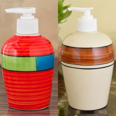 

Sforzi Ceramic soap dispenser combo 700 ml Lotion, Shampoo, Soap Dispenser(Multicolor)