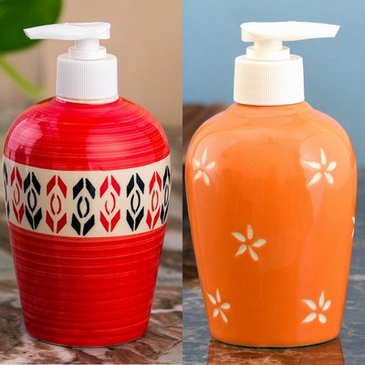 

Sforzi Ceramic soap dispenser combo 700 ml Lotion, Shampoo, Soap Dispenser(Multicolor)