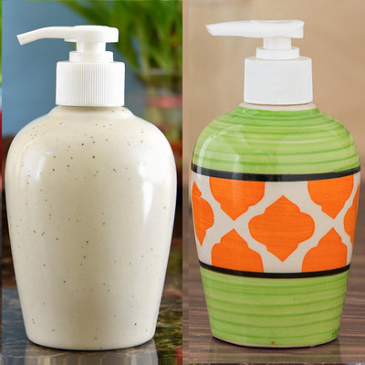 

Sforzi Ceramic soap dispenser combo 250 ml Lotion, Shampoo, Soap Dispenser(Multicolor)