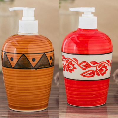 

Sforzi Ceramic soap dispenser combo 250 ml Lotion, Shampoo, Soap Dispenser(Multicolor)