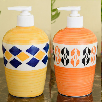 

Sforzi Ceramic soap dispenser combo 450 ml Lotion, Shampoo, Soap Dispenser(Multicolor)
