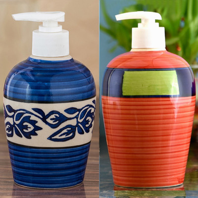 

Sforzi Ceramic soap dispenser combo 700 ml Lotion, Shampoo, Soap Dispenser(Multicolor)