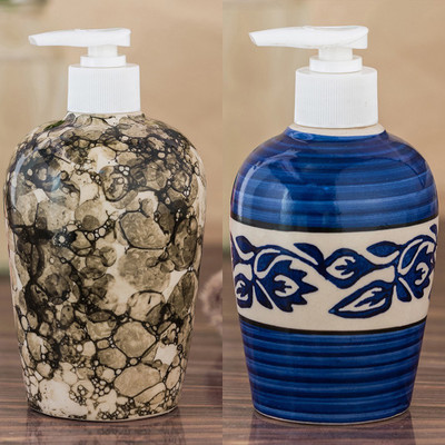 

Sforzi Ceramic soap dispenser combo 700 ml Lotion, Shampoo, Soap Dispenser(Multicolor)