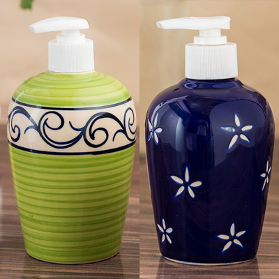

Sforzi Ceramic soap dispenser combo 700 ml Lotion, Shampoo, Soap Dispenser(Multicolor)