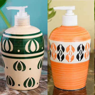 

Sforzi Ceramic soap dispenser combo 450 ml Lotion, Shampoo, Soap Dispenser(Multicolor)