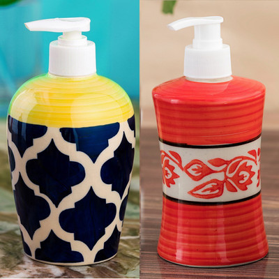 

Sforzi Ceramic soap dispenser combo 700 ml Lotion, Shampoo, Soap Dispenser(Multicolor)