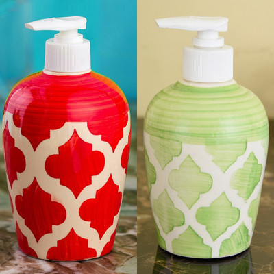 

Sforzi Ceramic soap dispenser combo 700 ml Lotion, Shampoo, Soap Dispenser(Multicolor)