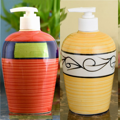 

Sforzi Ceramic soap dispenser combo 450 ml Lotion, Shampoo, Soap Dispenser(Multicolor)