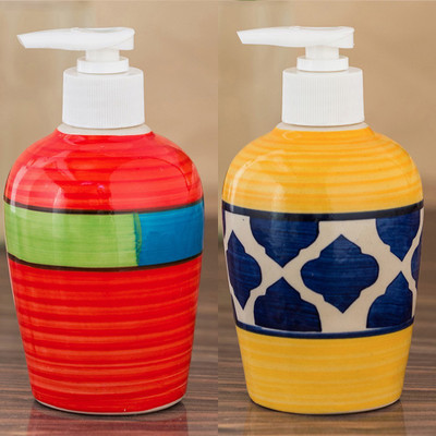 

Sforzi Ceramic soap dispenser combo 250 ml Lotion, Shampoo, Soap Dispenser(Multicolor)