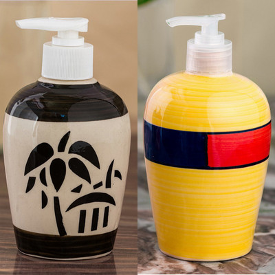 

Sforzi Ceramic soap dispenser combo 700 ml Lotion, Shampoo, Soap Dispenser(Multicolor)