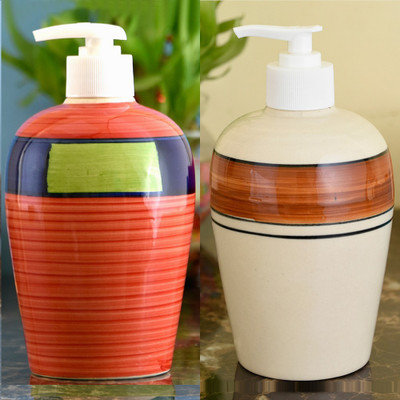 

Sforzi Ceramic soap dispenser combo 450 ml Lotion, Shampoo, Soap Dispenser(Multicolor)