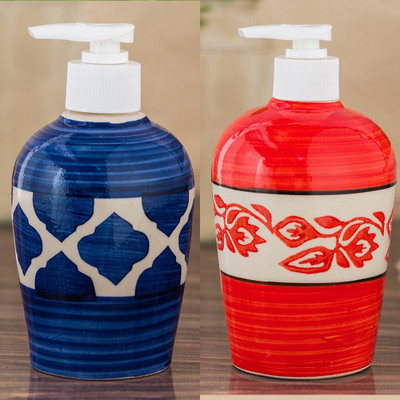 

Sforzi Ceramic soap dispenser combo 700 ml Lotion, Shampoo, Soap Dispenser(Multicolor)