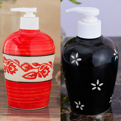 

Sforzi Ceramic soap dispenser combo 250 ml Lotion, Shampoo, Soap Dispenser(Multicolor)