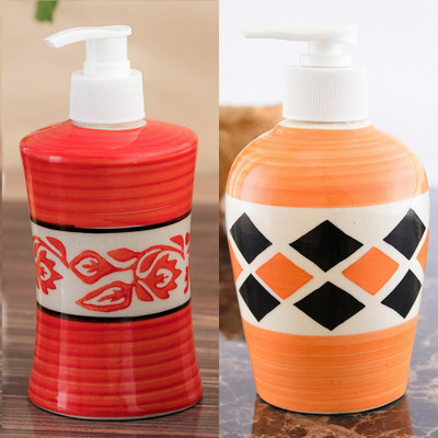 

Sforzi Ceramic soap dispenser combo 250 ml Lotion, Shampoo, Soap Dispenser(Multicolor)