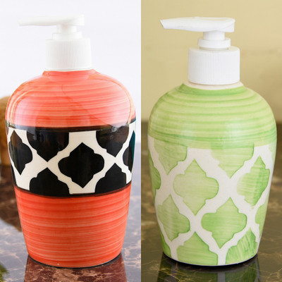 

Sforzi Ceramic soap dispenser combo 700 ml Lotion, Shampoo, Soap Dispenser(Multicolor)