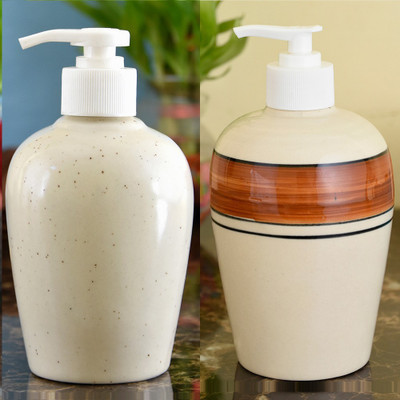 

Sforzi Ceramic soap dispenser combo 700 ml Lotion, Shampoo, Soap Dispenser(Multicolor)