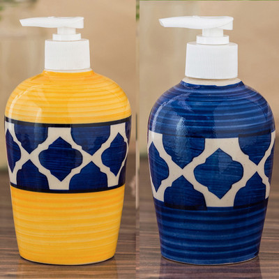 

Sforzi Ceramic soap dispenser combo 700 ml Lotion, Shampoo, Soap Dispenser(Multicolor)