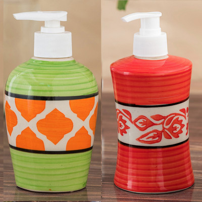 

Sforzi Ceramic soap dispenser combo 250 ml Lotion, Shampoo, Soap Dispenser(Multicolor)