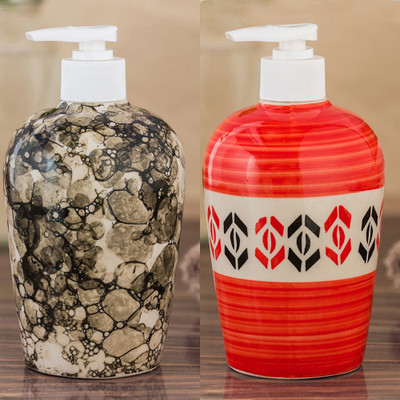 

Sforzi Ceramic soap dispenser combo 450 ml Lotion, Shampoo, Soap Dispenser(Multicolor)