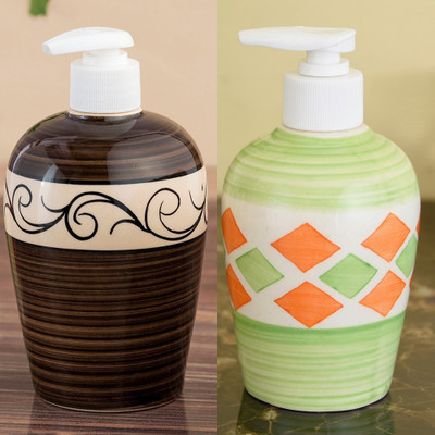 

Sforzi Ceramic soap dispenser combo 700 ml Lotion, Shampoo, Soap Dispenser(Multicolor)