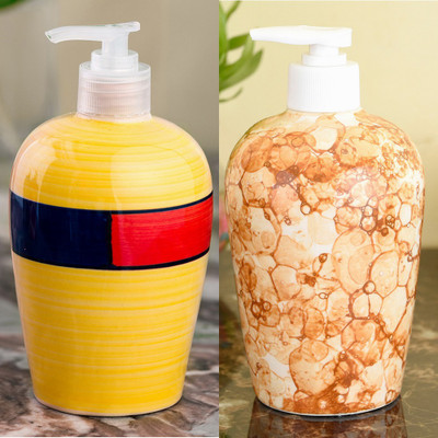 

Sforzi Ceramic soap dispenser combo 450 ml Lotion, Shampoo, Soap Dispenser(Multicolor)