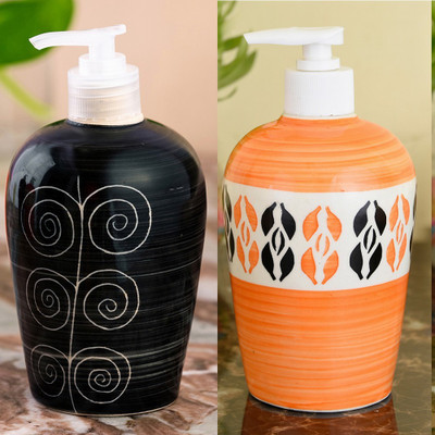 

Sforzi Ceramic soap dispenser combo 450 ml Lotion, Shampoo, Soap Dispenser(Multicolor)