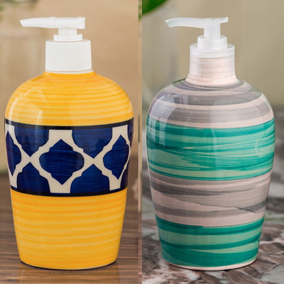 

Sforzi Ceramic soap dispenser combo 450 ml Lotion, Shampoo, Soap Dispenser(Multicolor)