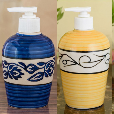 

Sforzi Ceramic soap dispenser combo 700 ml Lotion, Shampoo, Soap Dispenser(Multicolor)