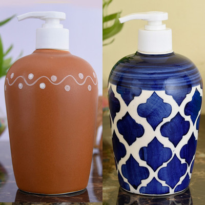 

Sforzi Ceramic soap dispenser combo 450 ml Lotion, Shampoo, Soap Dispenser(Multicolor)