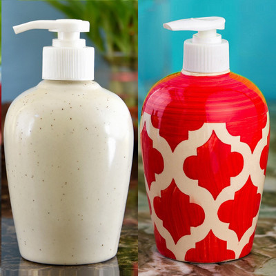 

Sforzi Ceramic soap dispenser combo 700 ml Lotion, Shampoo, Soap Dispenser(Multicolor)