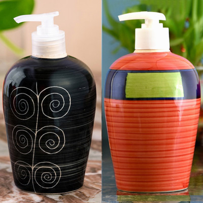 

Sforzi Ceramic soap dispenser combo 450 ml Lotion, Shampoo, Soap Dispenser(Multicolor)