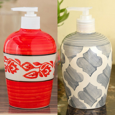 

Sforzi Ceramic soap dispenser combo 450 ml Lotion, Shampoo, Soap Dispenser(Multicolor)