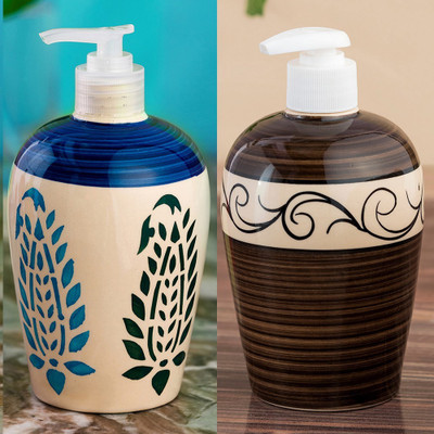 

Sforzi Ceramic soap dispenser combo 450 ml Lotion, Shampoo, Soap Dispenser(Multicolor)