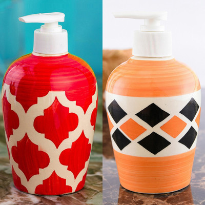 

Sforzi Ceramic soap dispenser combo 700 ml Lotion, Shampoo, Soap Dispenser(Multicolor)