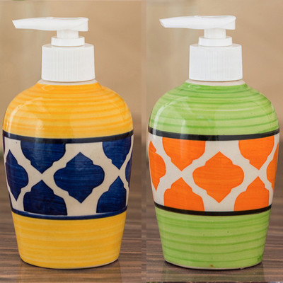 

Sforzi Ceramic soap dispenser combo 250 ml Lotion, Shampoo, Soap Dispenser(Multicolor)