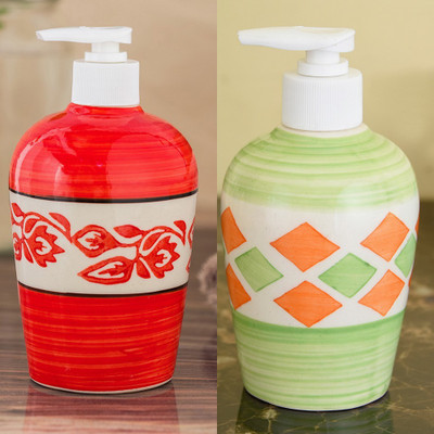 

Sforzi Ceramic soap dispenser combo 250 ml Lotion, Shampoo, Soap Dispenser(Multicolor)