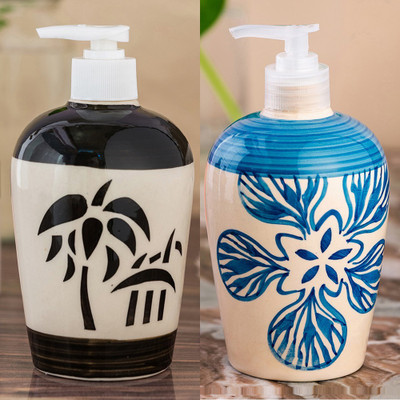 

Sforzi Ceramic soap dispenser combo 450 ml Lotion, Shampoo, Soap Dispenser(Multicolor)