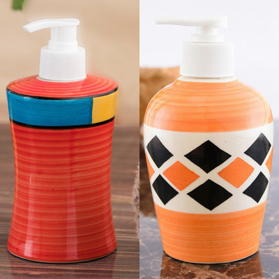 

Sforzi Ceramic soap dispenser combo 250 ml Lotion, Shampoo, Soap Dispenser(Multicolor)
