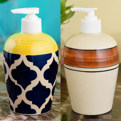 

Sforzi Ceramic soap dispenser combo 450 ml Lotion, Shampoo, Soap Dispenser(Multicolor)