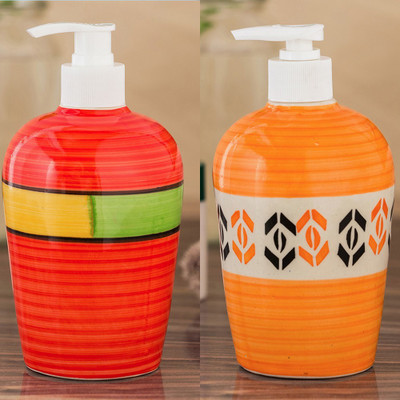 

Sforzi Ceramic soap dispenser combo 450 ml Lotion, Shampoo, Soap Dispenser(Multicolor)
