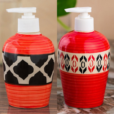 

Sforzi Ceramic soap dispenser combo 700 ml Lotion, Shampoo, Soap Dispenser(Multicolor)